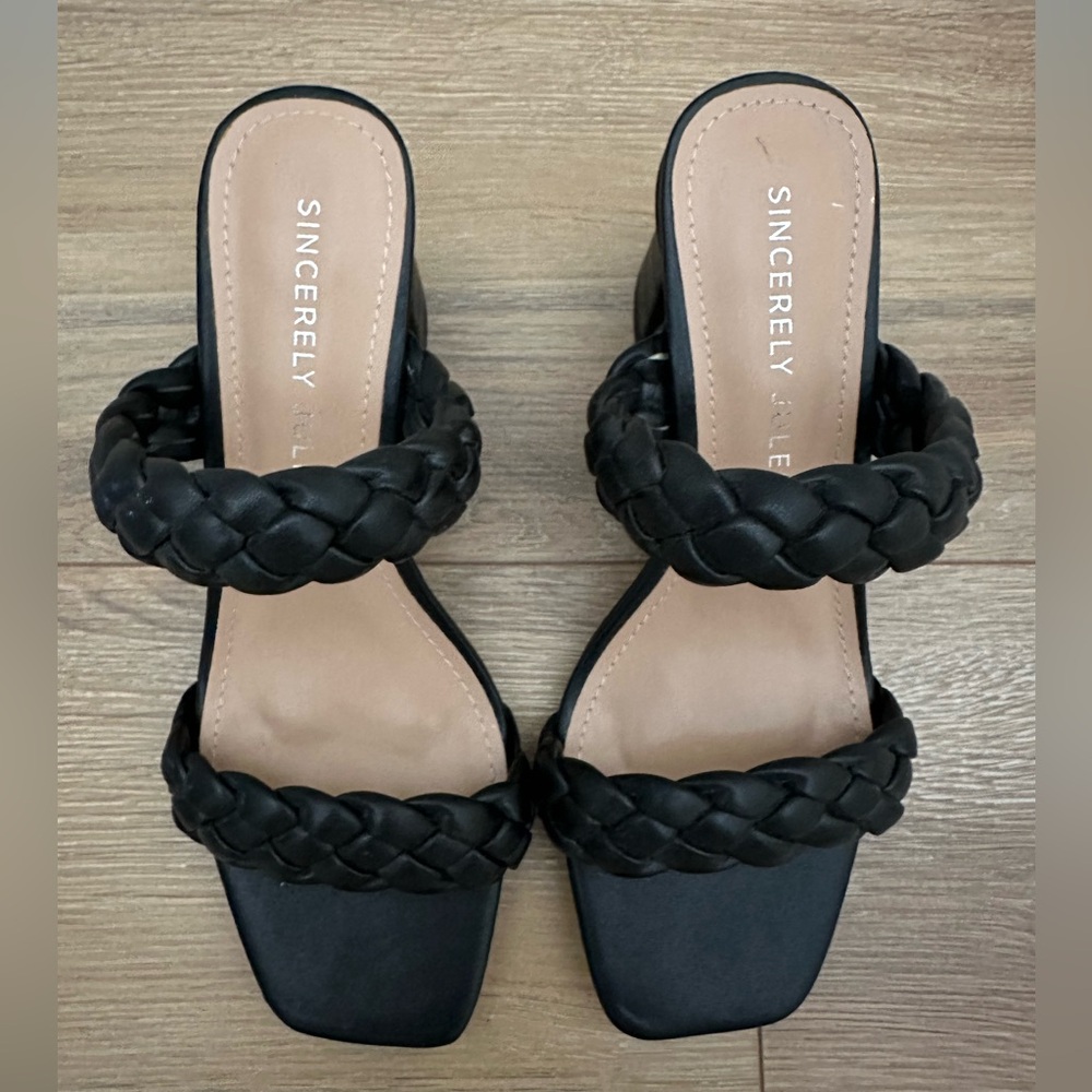 Sincerly Jules Black Braided Women's Sandals- NWOT